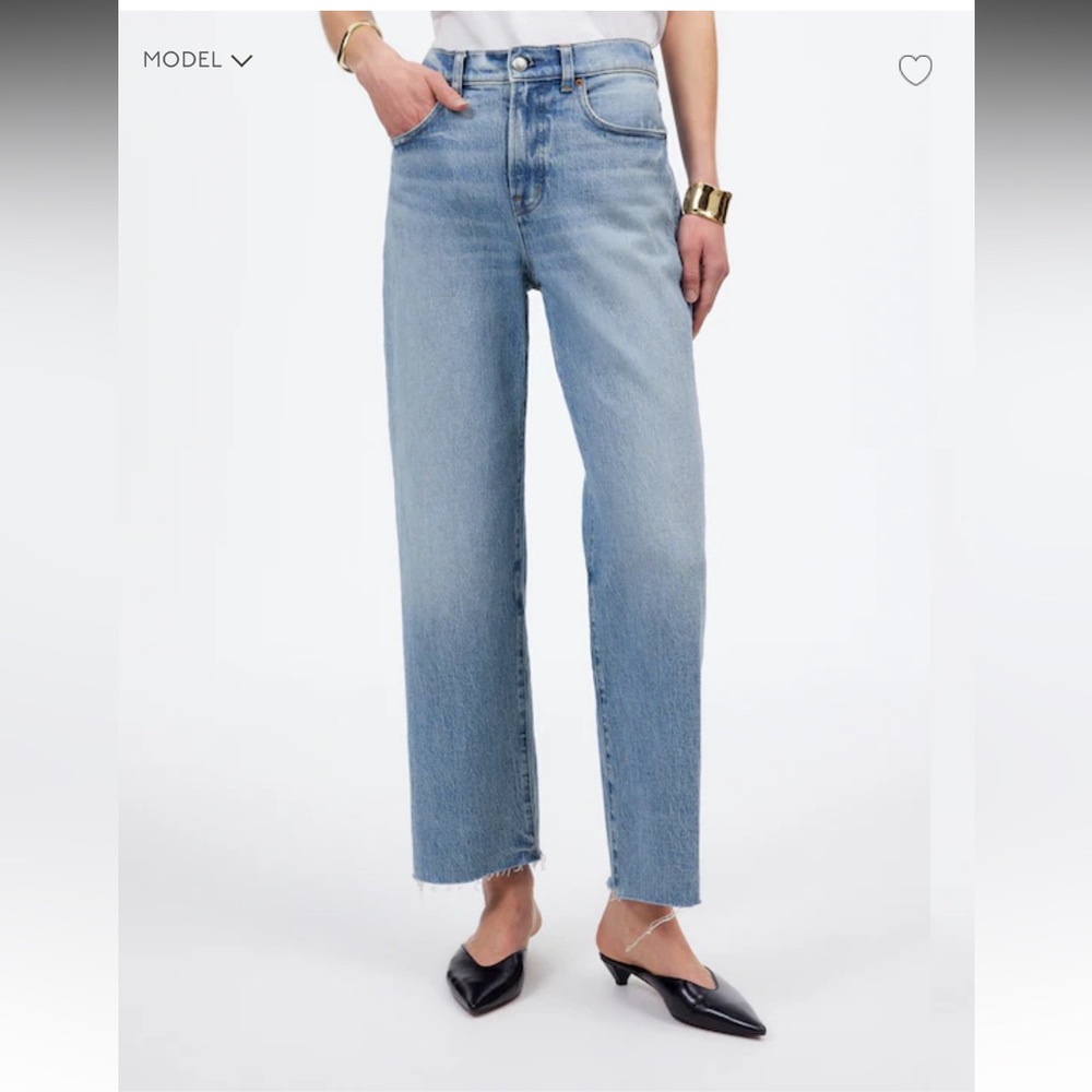 Madewell The Perfect Vintage Wide Leg Cropped Jean Hallstead Wash Denim. Size 26